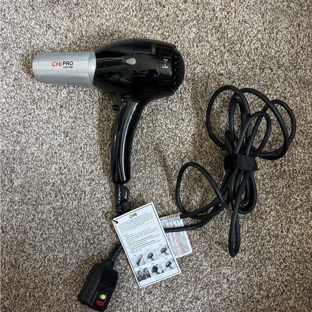 CHI Pro Hair Dryer Black and Silver